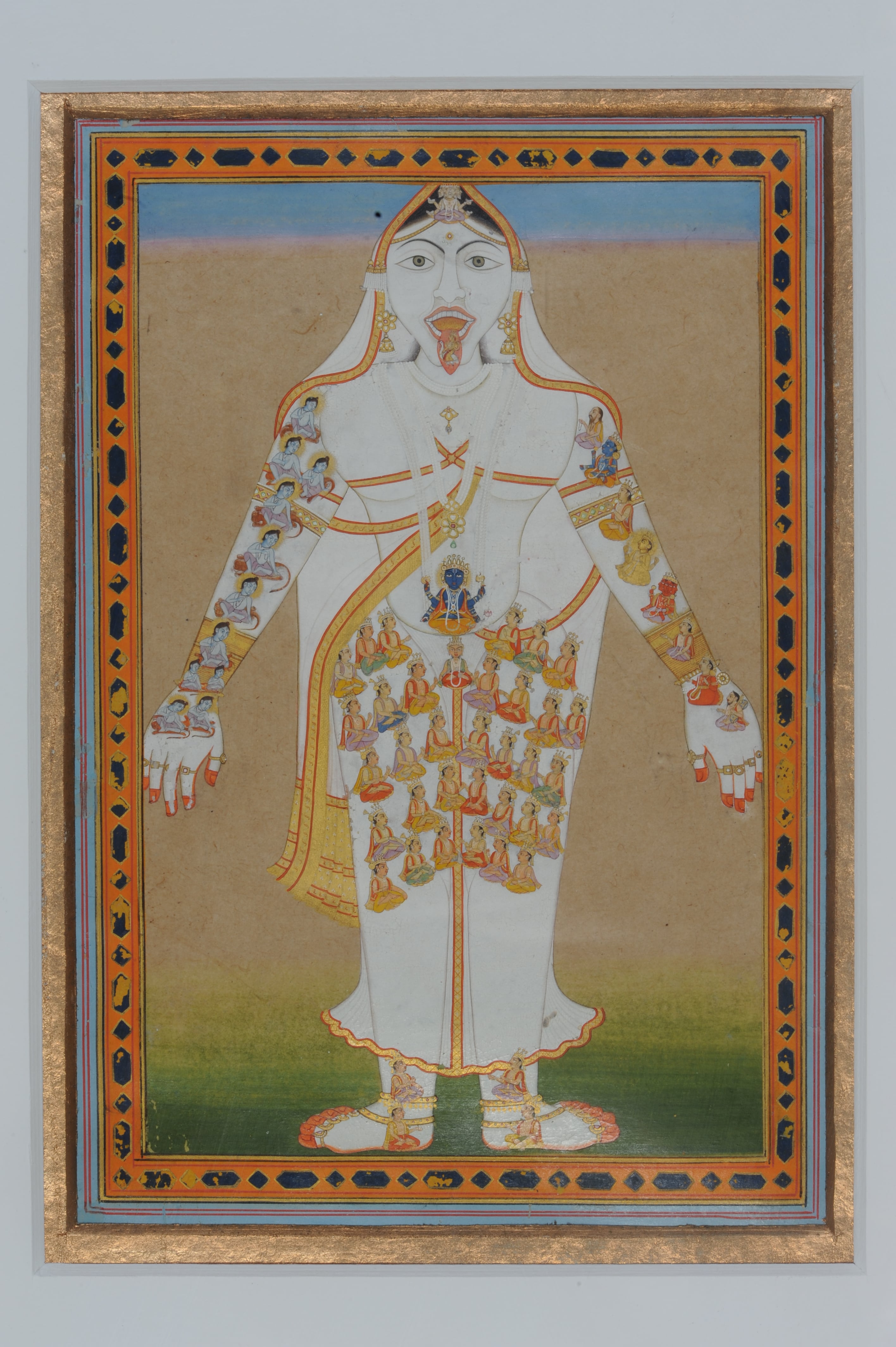 Vak-Devi, the Goddess of Speech and Learning, displaying her omni manifestation (viratasvarupa)